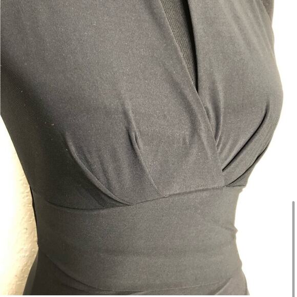 WHBM black layered halter choker sleeveless dress size 2 - Picture 6 of 15